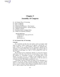 Chapter 5 Assembly of Congress § 1. § 2. § 3. § 4.