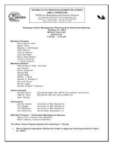 SOUHEGAN WATER MANAGEMENT PLANNING AREA COMMITTEE NH Rivers Management and Protection Program New Hampshire Department of Environmental Services PO Box[removed]Hazen Drive - Concord, NH[removed]Phone: [removed]Fax