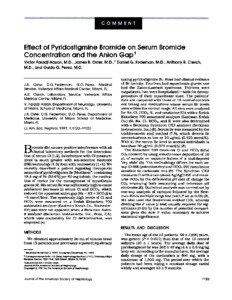 Effect of Pyridostigmine Bromide on Serum Concentration