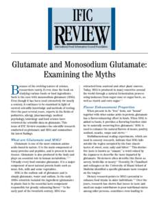 IFIC  REVIEW International Food Information Council Foundation  Glutamate and Monosodium Glutamate: