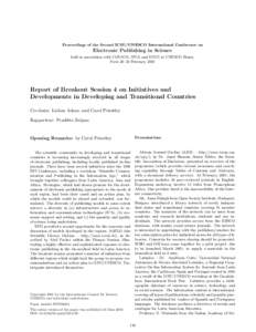 Proceedings of the Second ICSU/UNESCO International Conference on  Electronic Publishing in Science held in association with CODATA, IFLA and ICSTI at UNESCO House, Paris 20–23 February 2001