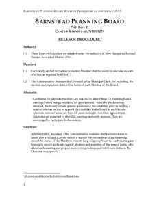 BARNSTEAD PLANNING BOARD RULES OF PROCEDURE AS AMENDED[removed]BARNSTEAD PLANNING BOARD P.O. BOX 11 CENTER BARNSTEAD, NH[removed]RULES OF PROCEDURE1