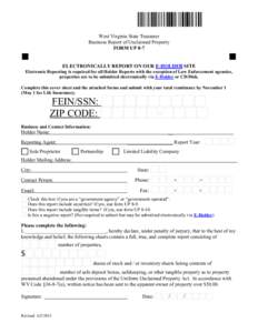 Safe Deposit Box Inventory Form of Unclaimed Property