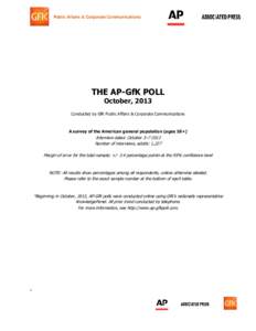 Public Affairs & Corporate Communications  THE AP-GfK POLL October, 2013 Conducted by GfK Public Affairs & Corporate Communications