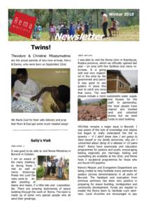 Winter[removed]Newsletter Twins! Theodore & Christine Mbazumutima