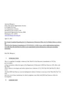 Office for Civil Rights / Oxford /  Cambridge and RSA Examinations / United States / United States Department of Education / Education / 92nd United States Congress / Sports law / Title IX