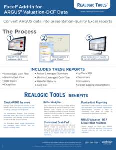 REALOGIC TOOLS  ExcelkkAdd-Inkfor ARGUSkkValuation-DCFkData R