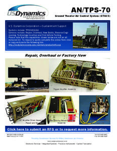 AN/TPS-70  Ground Theater Air Control System (GTACS) www.usdynamicscorp.com  U.S. Dynamics Corporation — Sustainment Support