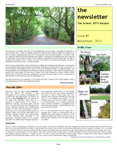 the newsletter  issue #1, November, 2013