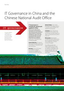 36 | China  IT Governance in China and the Chinese National Audit Office IT Governance is introduced, spread and