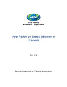 Peer Review on Energy Efficiency in Indonesia June[removed]Report endorsed by the APEC Energy Working Group