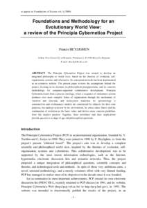 Systems theory / Knowledge / Superorganisms / Evolution / Systems / Principia Cybernetica / Francis Heylighen / Metasystem transition / Self-organization / Science / Cybernetics / Systems science