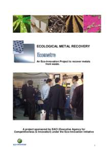 ECOLOGICAL METAL RECOVERY  An Eco-Innovation Project to recover metals from waste.  A project sponsored by EACI (Executive Agency for