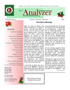 Bulletin of New Brunswick Society Of Medical Laboratory Technologists  Analyzer MLT