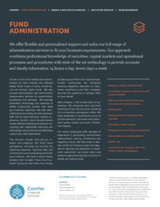 CONIFER › FUND ADMINISTRATION  | MIDDLE & BACK OFFICE SERVICES