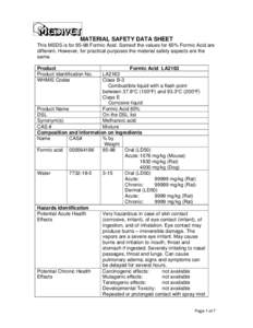 Microsoft Word - MATERIAL SAFETY DATA SHEET Formic Acid.doc