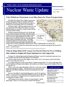 B  EU REKA COUNTY YUCCA MOUNTAIN INFORMATION OFFICE Nuclear Waste Update