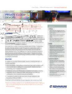 Case Study | Media/Entertainment | Business Enablement  PRIVATE CLOUD DEVOPS The company, through its subsidiaries, provides satellite TV to approximately 14 million subscribers. With more than $15 billion
