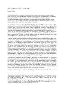 BzG. 17. Jahrg[removed]), H. 6, S. 1074 – 1081 Samuel Moore Über das Leben des Übersetzers des Kommunistischen Manifests und des überwiegenden Teils des ersten Bandes vom Marxschen Kapital“ ins Englische, Samuel Moo