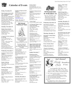 Pagosa Springs Holiday Palooza[removed]Page 3  Calendar of Events Friday, November 28 Pagosa Springs Center for the Arts - Artisans Black Friday