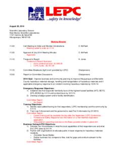 August 28, 2014 Scientific Laboratory Division New Mexico Scientific Laboratories 1101 Camino de Salud NE Albuquerque, NMMeeting Minutes