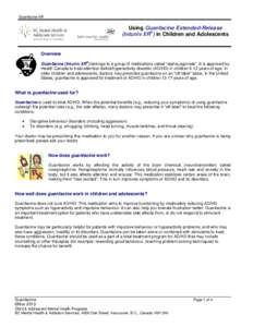 Acetamides / Guanfacine / Guanidines / Organochlorides / Mind / Attention deficit hyperactivity disorder / Major depressive disorder / Treatment of Tourette syndrome / Attention deficit hyperactivity disorder management / Psychiatry / Antihypertensive agents / Chemistry