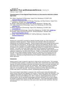 Volume 2, Issue[removed]Characterization of Foliar-Applied Potash Solution as a Non-selective Herbicide in Malian Agriculture M.S. Martin, Department of Entomology, Virginia Tech, Blacksburg, VA[removed]USA, scott.martin@ma