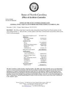 State of North Carolina LINDA COMBS STATE CONTROLLER Office of the State Controller