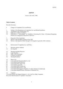 Business / Imperfect competition / Fair Trade Commission / Mergers and acquisitions / Cartel / Competition law / Allied Command Transformation / Bid rigging / Government procurement in the United States / Anti-competitive behaviour / Japanese competition law / Japanese law