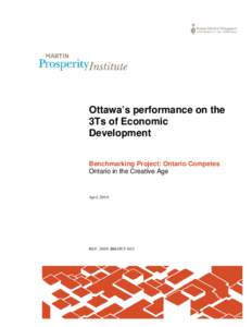 Ottawa’s performance on the 3Ts of Economic Development    