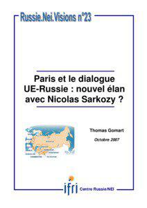 Paris et le dialogue UE-Russie : nouvel élan avec Nicolas Sarkozy ?