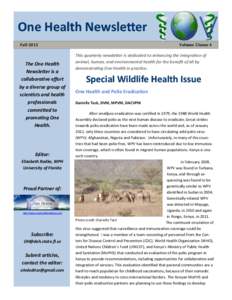 Page 1  One Health Newsletter Volume 5 Issue 4