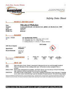 ­ 1 ­   Product Name: Diisodecyl Phthalate 