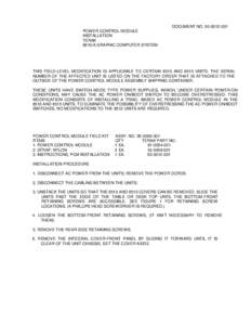 DOCUMENT NOPOWER CONTROL MODULE INSTALLATION TERAK 8510/A GRAPHIC COMPUTER SYSTEM