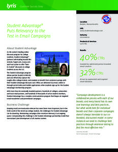 Customer Success Story  Student Advantage® Puts Relevancy to the Test in Email Campaigns
