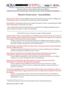 National Register of Historic Places / Architecture / Science / Conservation in the United States / Preservation Action / State Historic Preservation Office / Preservation / Sustainability / National Park Service / Historic preservation / Environment / Architectural history