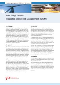 Leistungsangebot | Advisory Service  Water, Energy, Transport Integrated Watershed Management (IWSM)