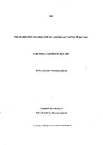 2000  THE LEGISLATIVE ASSEMBLY FOR THE AUSTRALIAN CAPITAL TERRITORY ELECTORAL AMENDMENT BILL 2000