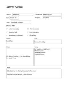 ACTIVITY PLANNER  Branch Print Form