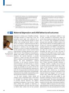 Maternal depression and child behavioural outcomes