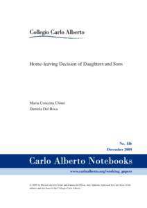 Home-leaving Decision of Daughters and Sons