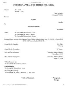 [removed]BCCA 322 R. v. Smith COURT OF APPEAL FOR BRITISH COLUMBIA Citation: