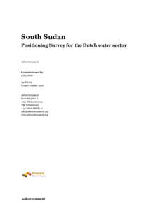 South Sudan Positioning Survey for the Dutch water sector Aidenvironment  Commissioned by