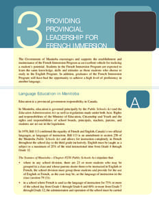 French Immersion in Manitoba - A Handbook for School Leaders