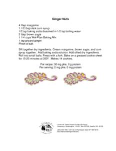 Ginger Nuts 4 tbsp margarine[removed]tbsp dark corn syrup 1/2 tsp baking soda dissolved in 1/2 tsp boiling water 2 tbsp brown sugar[removed]cups Wel-Plan Baking Mix