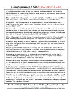 DISCUSSION GUIDE FOR THE ANGELS’ SHARE 1. Upon hearing Angela’s name at their first meeting, Nigel Doril asks her, “Do you know Angela is Spanish for angels?” How significant is the naming of the character “Ang