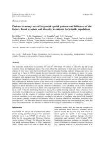 Scolytinae / Woodboring beetles / Ips / European spruce bark beetle / Bark beetle / Landscape ecology / Spatial analysis / Forest