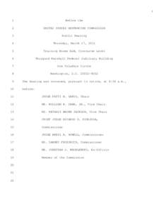 U.. Sentencing Commission Public Hearing Transcript (March 17, 2011)