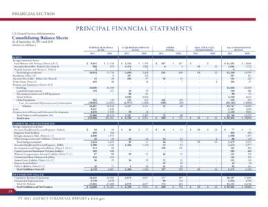 FINANCIAL SECTION  U.S. General Services Administration PR INCIPAL FINANCIAL STATEMENTS