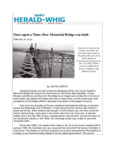Once upon a Time: How Memorial Bridge was built February 10, 2013